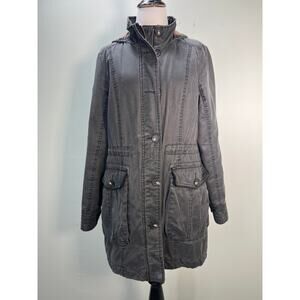Hooded Utility Jacket Womens 10 Charcoal Marks & Spencer Indigo Collection